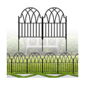 24in(H) x 10.56ft(L) Garden Fence - No Dig Metal Fence Animal Barrier Arched Wire Border Panels with Ground Stakes for