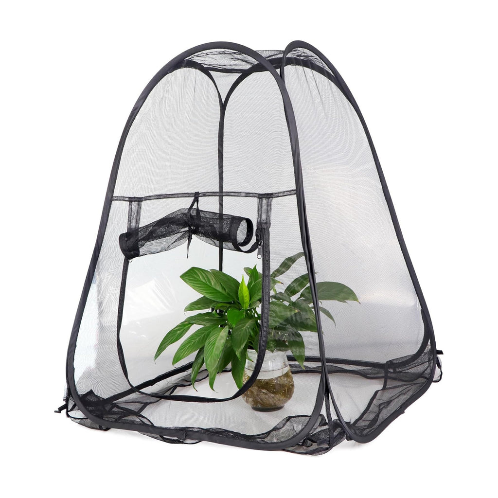 Mesh Plant Cover from Animals, Plant Netting Pest Guard Cover, Plant Tent Cage Pop-up with 4 Stakes for Vegetables