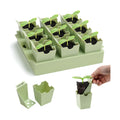 Seed Starter Tray with Lift-Out Handles for Easy Transplanting | 9 removable cells support individual care; reusable