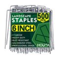 500 Pack Landscape Staples 6 Inch 11 Gauge Garden Stakes Galvanized Garden Staples Pins Anti-Rust Ground Stakes for