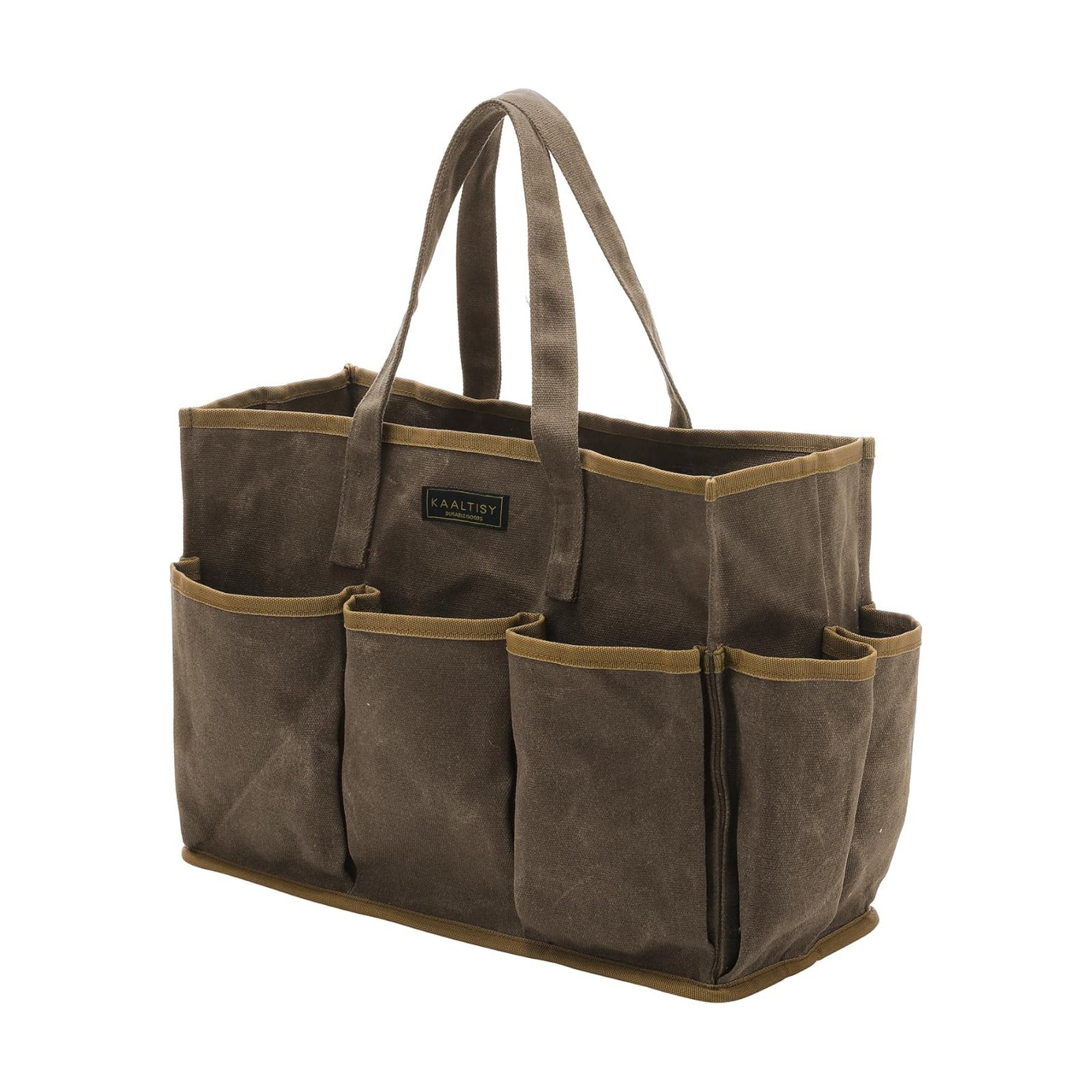 16OZ Waxed Canvas Tool Tote Bag for Garden Tools Wrench Set & Screwdrivers | 11-Pocket Garden Tool Bag with Portable