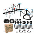 Push-to-Connect Drip Irrigation System Kit, Complete Premium Garden Watering System with 50FT 1/2" Mainline
