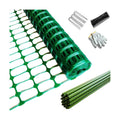 40'' x 100', Green, Plastic Garden Fence with Stakes, Strength | Reusable HDPE Mesh, Construction & Outdoor Use, Easy