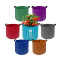 7 Pack 10 Gallon Plant Grow Bags - Mixed 7 Colors with Reinforced Handles & Aeration Design, Ideal for Tomato, Flowers