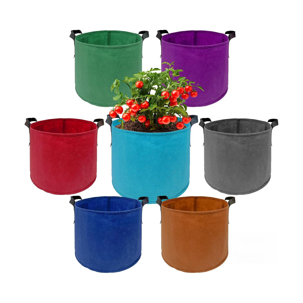 7 Pack 7 Gallon Plant Grow Bags - Mixed 7 Colors with Reinforced Handles & Aeration Design, Ideal for Tomato, Flowers &