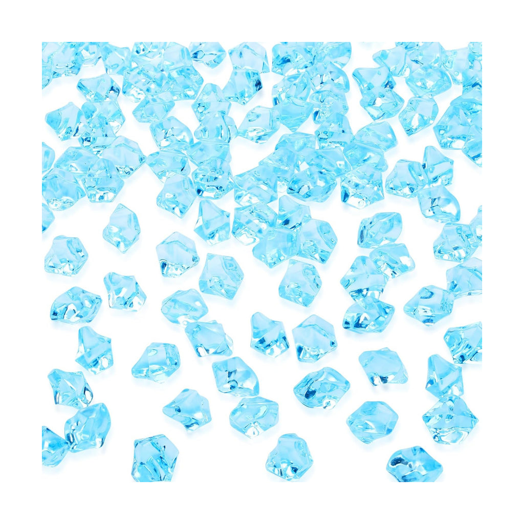 YATOJUZI 500pcs Fake Ice Cubes Sky Blue Acrylic Crushed Rocks Vase Fillers Plastic Diamonds Gems for DIY Party Wedding Centerpiece Table Scatter Prop Display 0.5" (Only Sky Blue)