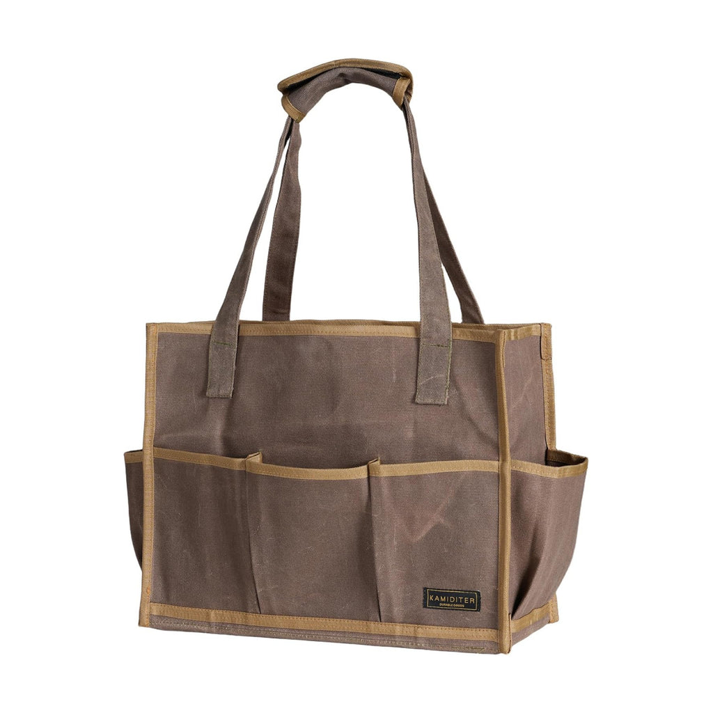Heavy-Duty Waxed Canvas Tool Pouch - 14-Pocket Garden Tool Organizer with Removable Handle | Multi-Compartment Storage