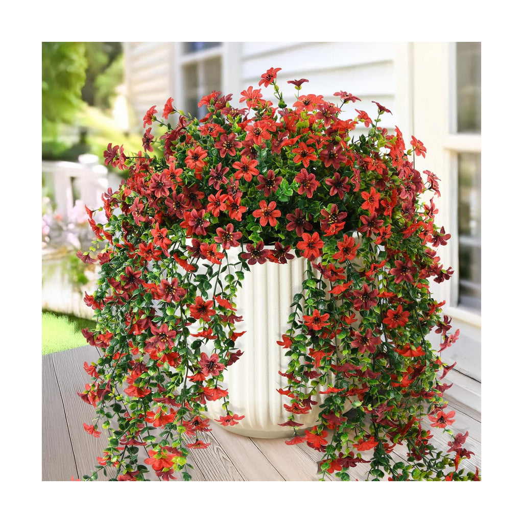 INQCMY Artificial Fake Hanging Flowers Plants for Outdoor Fall Decoration