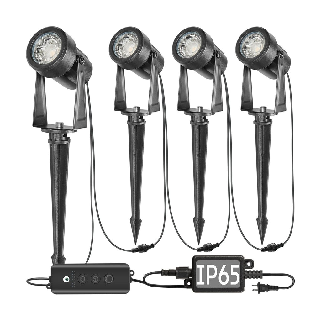 SUNTHIN Outdoor Landscape Lighting with Dusk to Dawn Sensor Controller, 4 Pack