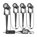 SUNTHIN Outdoor Landscape Lighting with Dusk to Dawn Sensor Controller, 4 Pack