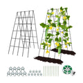 RIFNY Cucumber Trellis for Raised Bed, Garden Trellis 16.5 x 40 Inch, Black | 2 PCS Metal Trellis for Climbing Plants