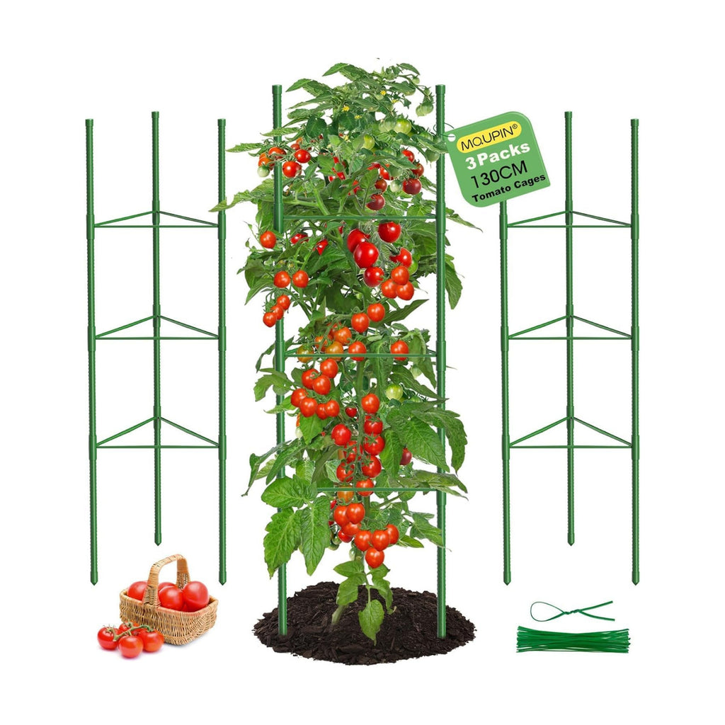 6 Pack Tomato Cages, 51.2in Tomato Plant Support Stakes Heavy-Duty, Garden Tomato Cages & Trellis for Climbing