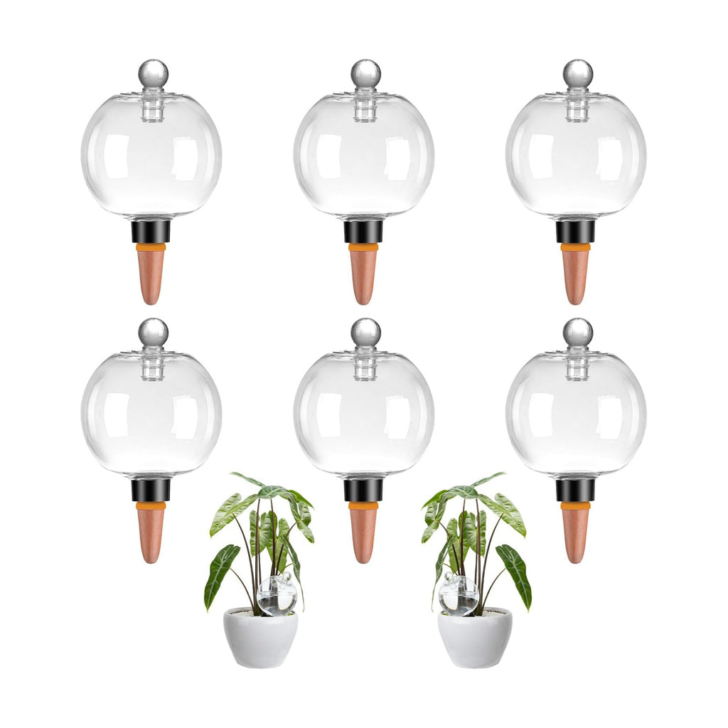 6 Pack Plant Watering Globes with Covers 17oz Self Watering Planter Insert, Plastic Water Bulbs, Indoor/Outdoor Plant