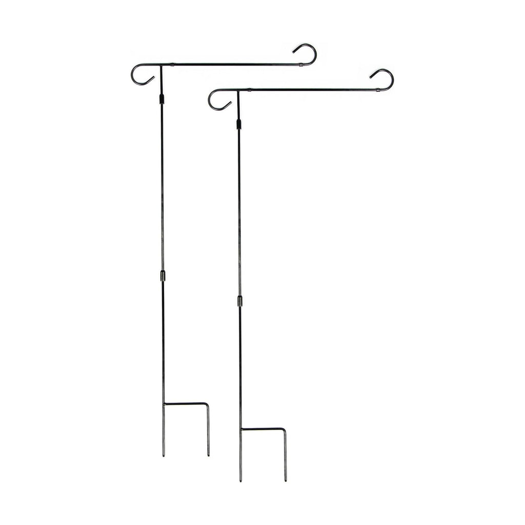 G128 2 Pack: Yard Garden Flags Holder, Garden Flag Stand Outdoor Flag Holder, Black Iron 36" H x 16" W