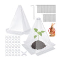 Reusable Plastic Garden Cloches, 7.8" x 11" Mini Greenhouse, 1.2mm Thick Clear Bell Covers with Metal Stakes Against