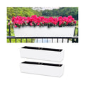 LaLaGreen Hanging Planter Boxes (2 Pack, 40") Extra Large White Rectangular Window Flower Box with Bracket Self