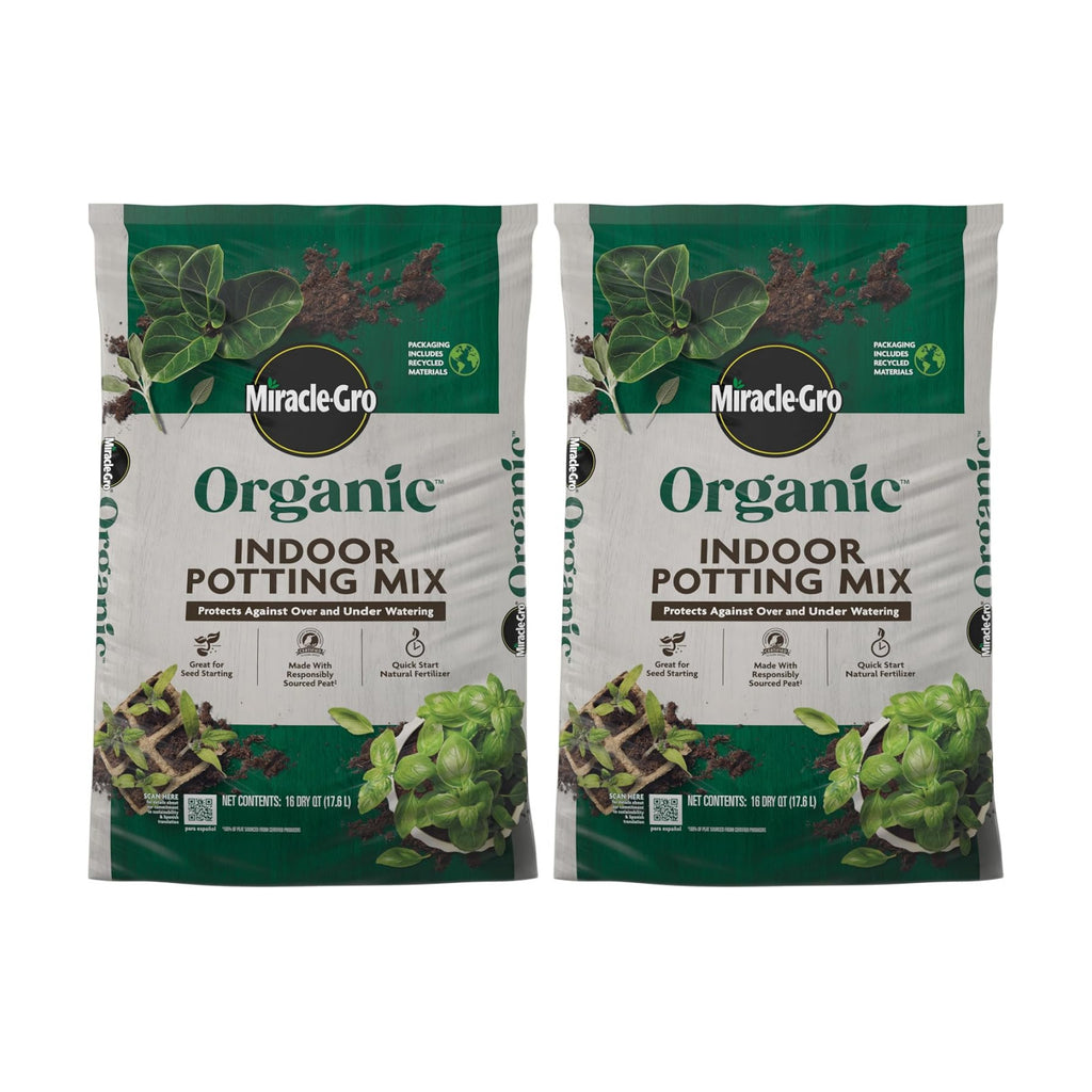 Gro Organic Indoor Potting Mix, 16 qt. (2-Pack) | Protects Against Over & Under Watering, Planting Soil For Indoor