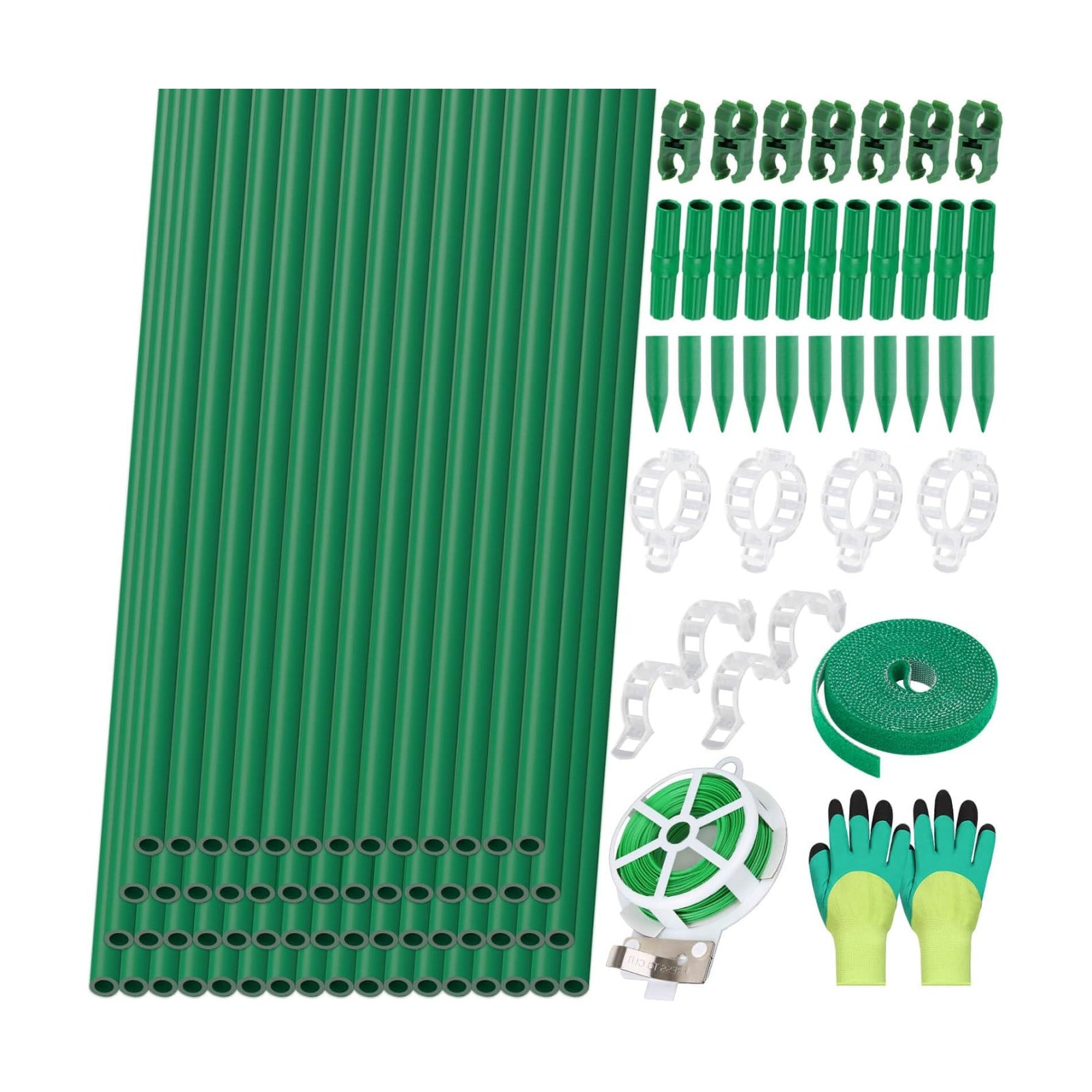 Lezmarket 60 Pack Garden Tomato Stakes(16" Each), Plant Support Stakes, DIY 4ft 5ft 6ft 7ft Sturdy Fiberglass Plant