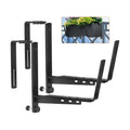 2 Pcs Adjustable Railing Planter Boxes Brackets,Heavy Duty Iron Window Box Planters Holder Outdoor for