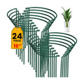 DoubleFill 24 Pcs Snake Plant Support Stakes 10" W x 16" H Half Round Peony Cages and Supports Plant Ring Metal Garden