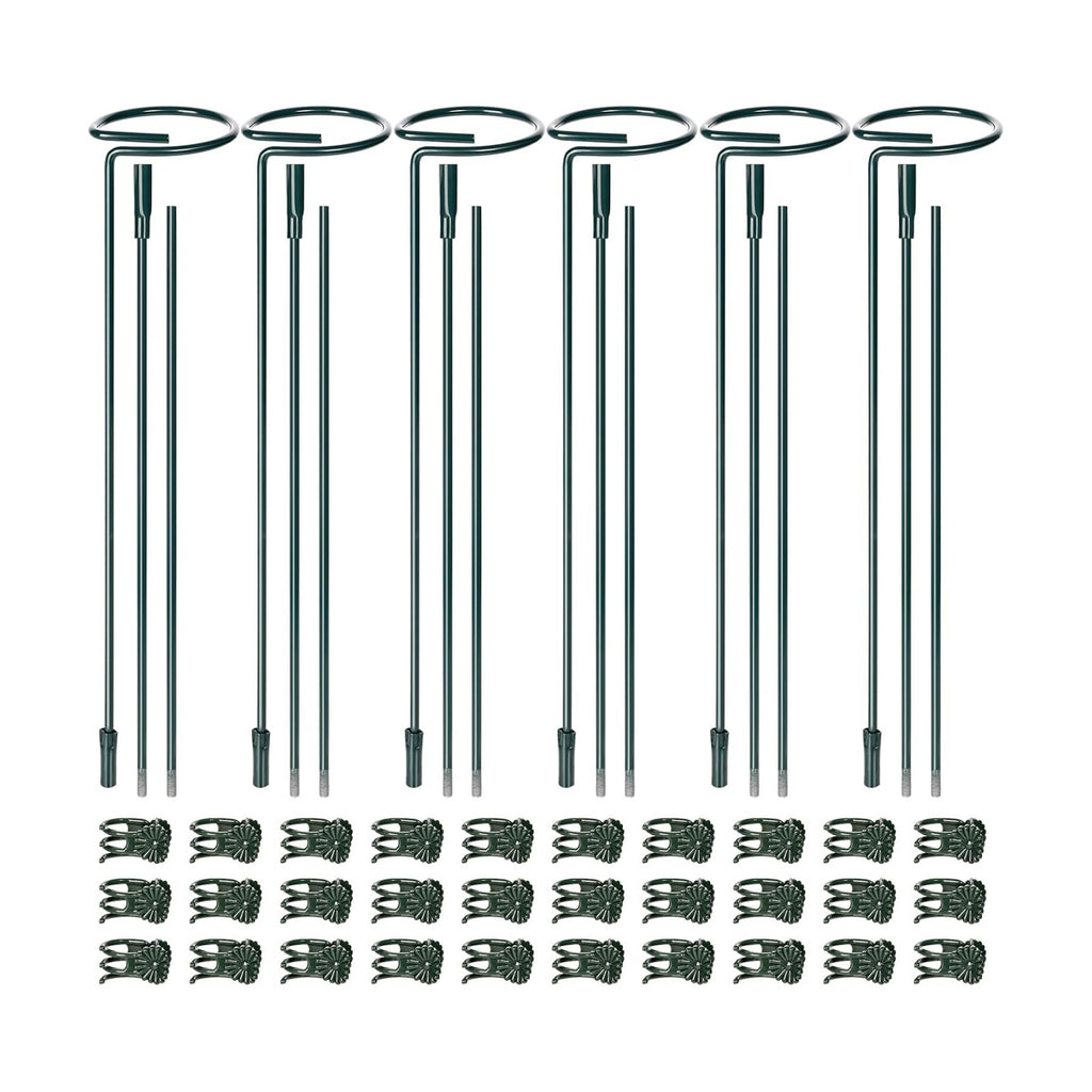 Mwellewm 6 Sets Plant Stakes 12/25/36 Inch Adjustable Plant Support Stakes Tall for Indoor Outdoor Plant Holder Stick