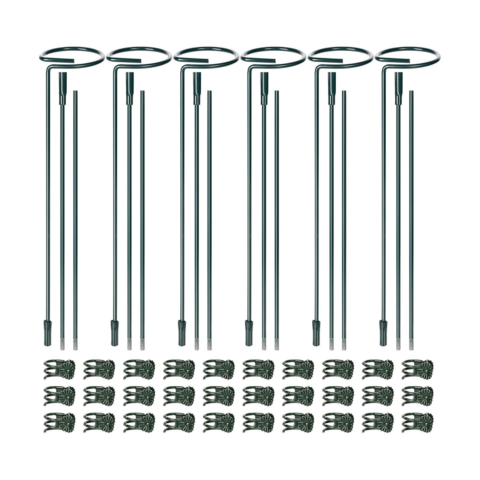 Mwellewm 6 Sets Plant Stakes 12/25/36 Inch Adjustable Plant Support Stakes Tall for Indoor Outdoor Plant Holder Stick