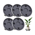 Rolling Plant Stand Outdoor 5 Pack 12 Inch Plant Caddy with Wheels, Grey | Durable plant platform, smooth mobility for