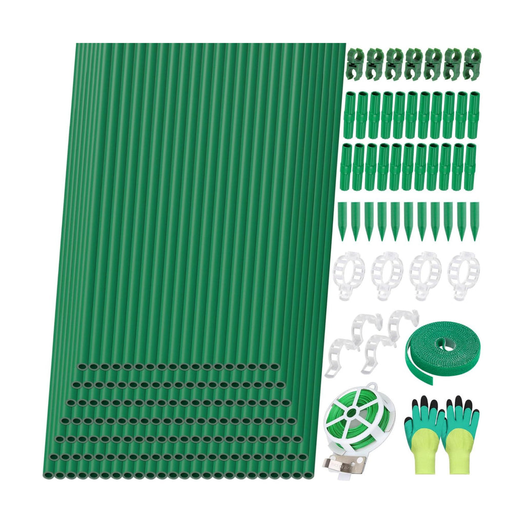 Lezmarket 150 Pack Garden Stakes(16" Each), Plant Support Stakes, DIY 4ft 5ft 6ft 7ft Sturdy Fiberglass Plant Sticks