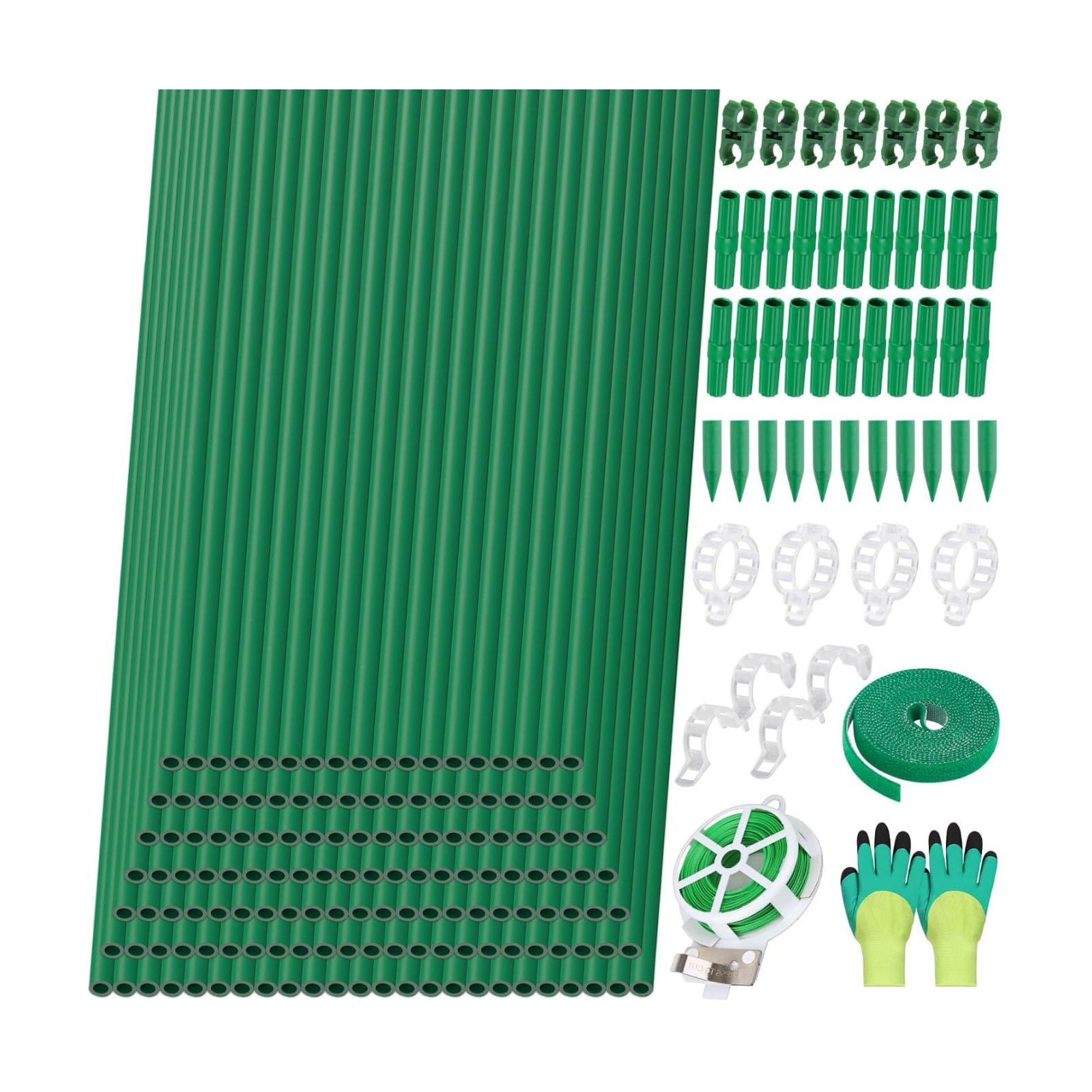 Lezmarket 150 Pack Garden Stakes(16" Each), Plant Support Stakes, DIY 4ft 5ft 6ft 7ft Sturdy Fiberglass Plant Sticks