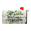 Kawani Spring Summer Floral Wreath Mailbox Covers Welcome Spring Magnetic Mailbox Cover Large Size 25x21 Inch Green Leaves Mailbox Cover Wraps Post Letter Box for Garden Outdoor Holiday Decorations
