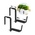 Window Box Brackets, Adjustable Hanging Railing Planter Box Brackets | Heavy Duty,Wall Mount Iron flower Box Holder for