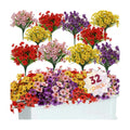 Geegoods 32 Bundles Artificial Mums Flowers for Outdoors, Mix 4 Colors