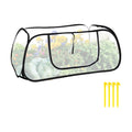 47x20x16 Inch Pop Up Mesh Plant Cover for Garden Raised Beds | Zipper side window, metal frame & 4 ground stakes