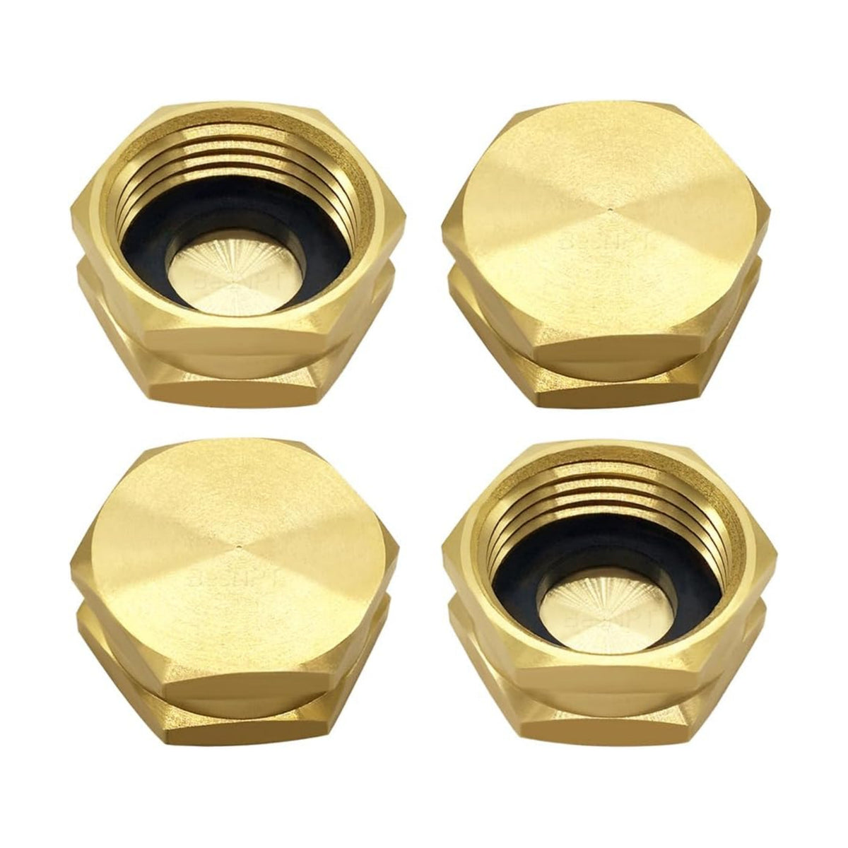 4 Pack 3/4" GHT Garden Hose End Caps with Washers,Female Spigot Cap