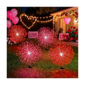 Tujoe 4 Pack Valentines Day Solar Firework Lights 180 LED 8 Lighting Modes Waterproof Solar Lamps Decorative Garden Stake Lights for Valentines Wedding Party Pathway Patio Decor