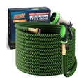Garden Hose, NON-EXPANDABLE 100ft Premium Quality Stainless Steel Metal Water Hose with Durable Fabric Skin, Hose For