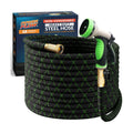 Garden Hose, NON-EXPANDABLE 25 Feet Premium Quality Stainless Steel Metal Water Hose with Durable Fabric Skin, Hose For