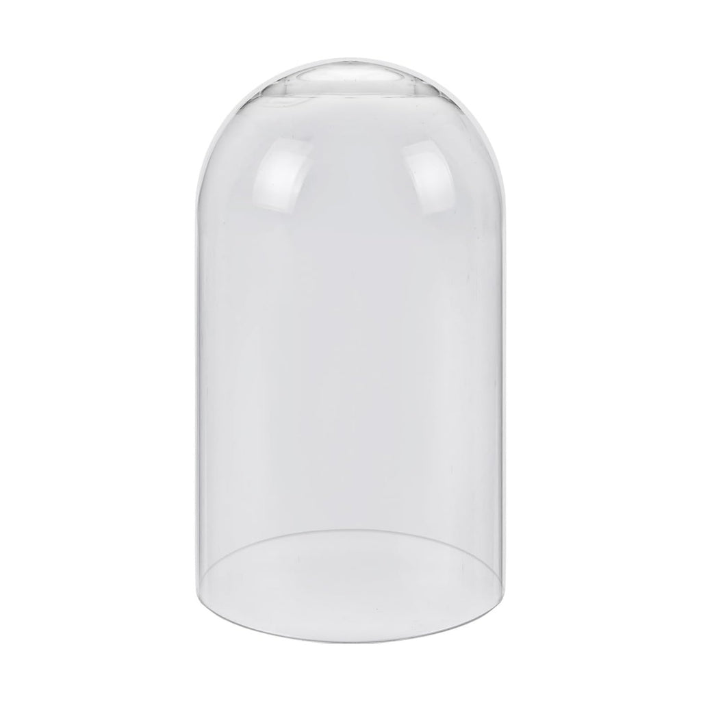 10" Tall Clear Glass Display Cloche, Dome Shape for Terrarium, Plants, Trinkets, Cakes, Figurines, LED Light String