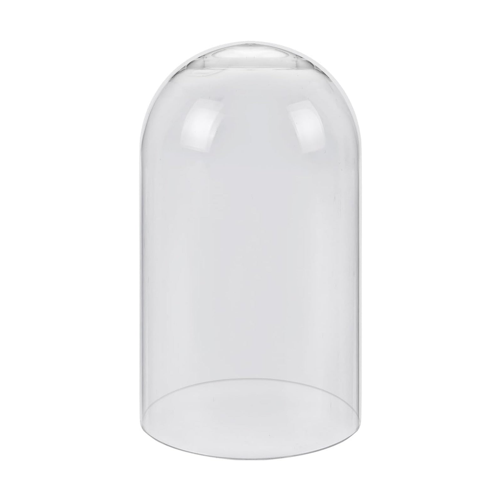10" Tall Clear Glass Display Cloche, Dome Shape for Terrarium, Plants, Trinkets, Cakes, Figurines, LED Light String
