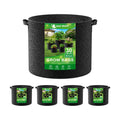 Land Guard 4-Pack Fabric Grow Bags 30 Gallon, Thickened Nonwoven Garden Pots, Growing Bags with Handles, Black