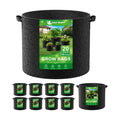 Land Guard 10-Pack Fabric Grow Bags 20 Gallon, Thickened Nonwoven Garden Pots, Growing Bags with Handles, Black