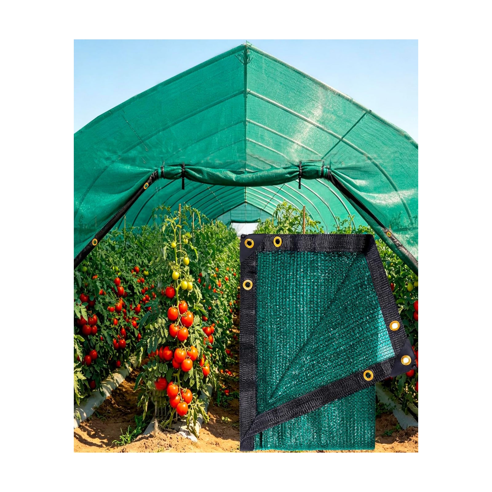 40% Green Shade Cloth, 20ft x 48ft Sun Shade Netting with Grommets | UV Protected Waterproof Garden Plant Cover for