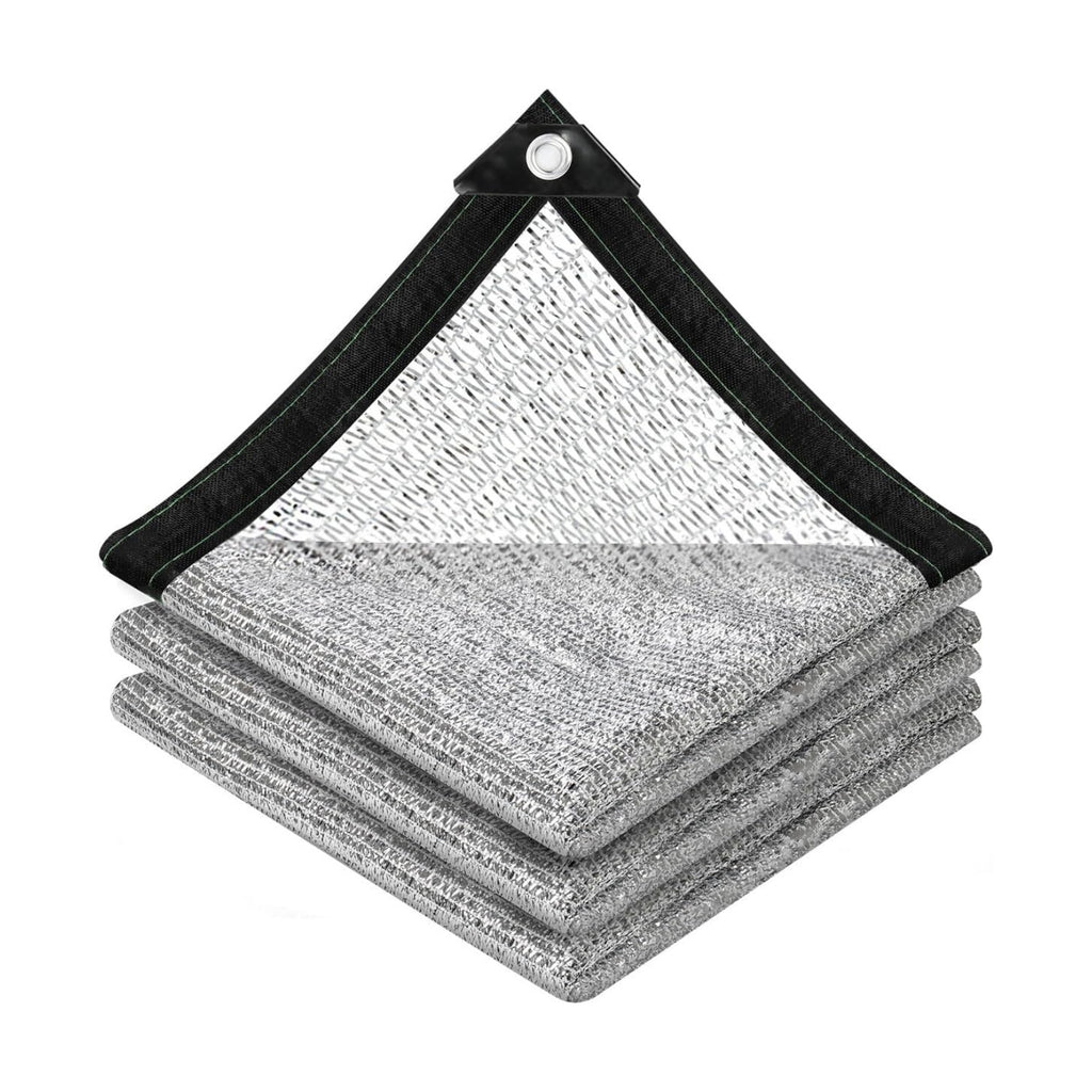 40% Reflective Aluminet Shade Cloth with Grommets, 6 x 12 ft | Balanced sun filtering and cooling airflow for