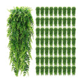 Geosar 64 Pcs Artificial Hanging Plants Boston Ferns 32 Inch Plastic | Fake Greenery for Wall Garden Wedding Garland