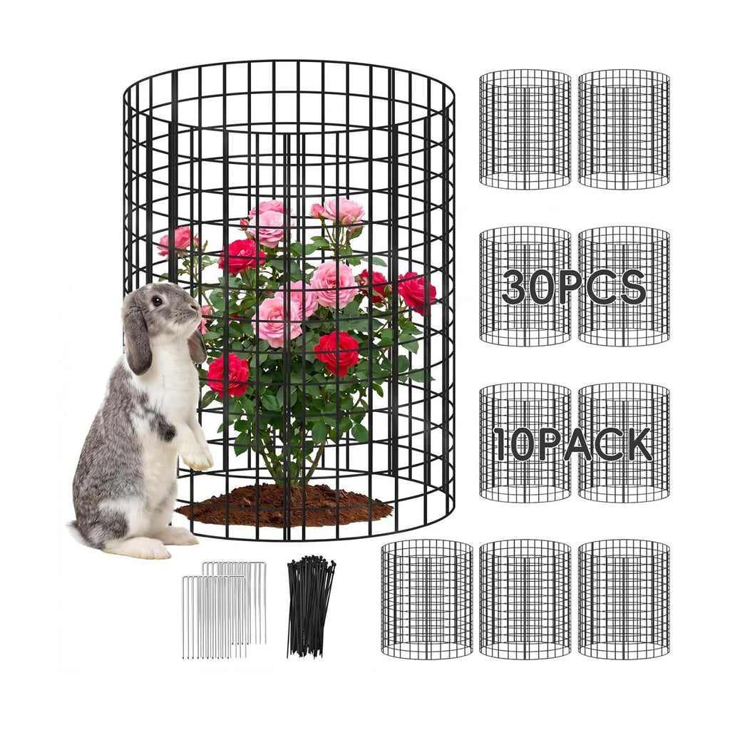 10 Packs Plant Protectors from Animals, 30Pcs 12"x 16" Large Metal Wire Mesh Garden Plant Cages for Outdoor Gardening