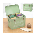 Covzoe Metal Seed Storage Organizer with String and 10 Wood Plant Labels | 3 Compartment Metal Seed Saving Box, Seed