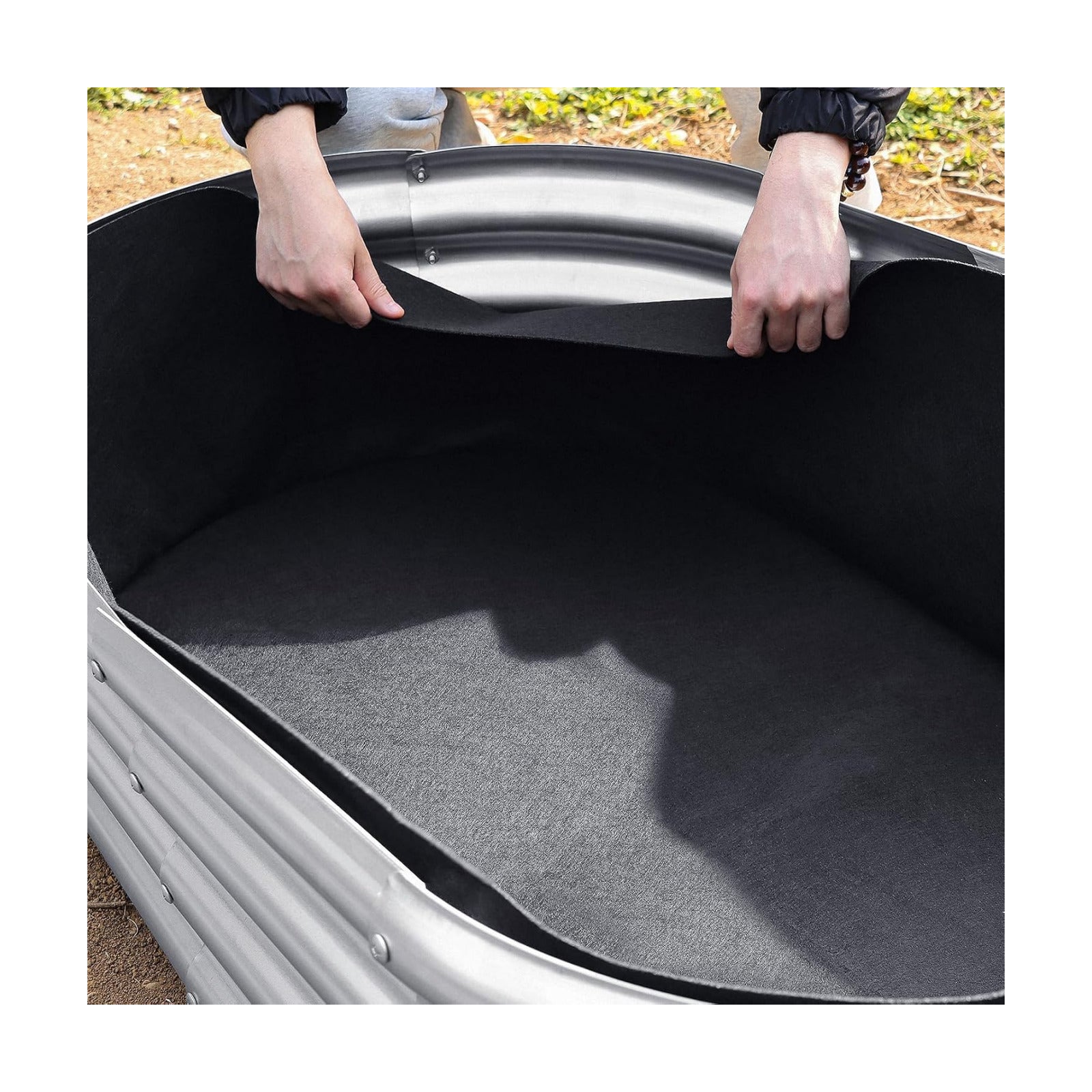 4x2x1FT Raised Garden Bed Liner for Gardening Outdoor, 2mm Thick, Oval | Fabric Garden Grow Bed Bags for Outdoor Metal