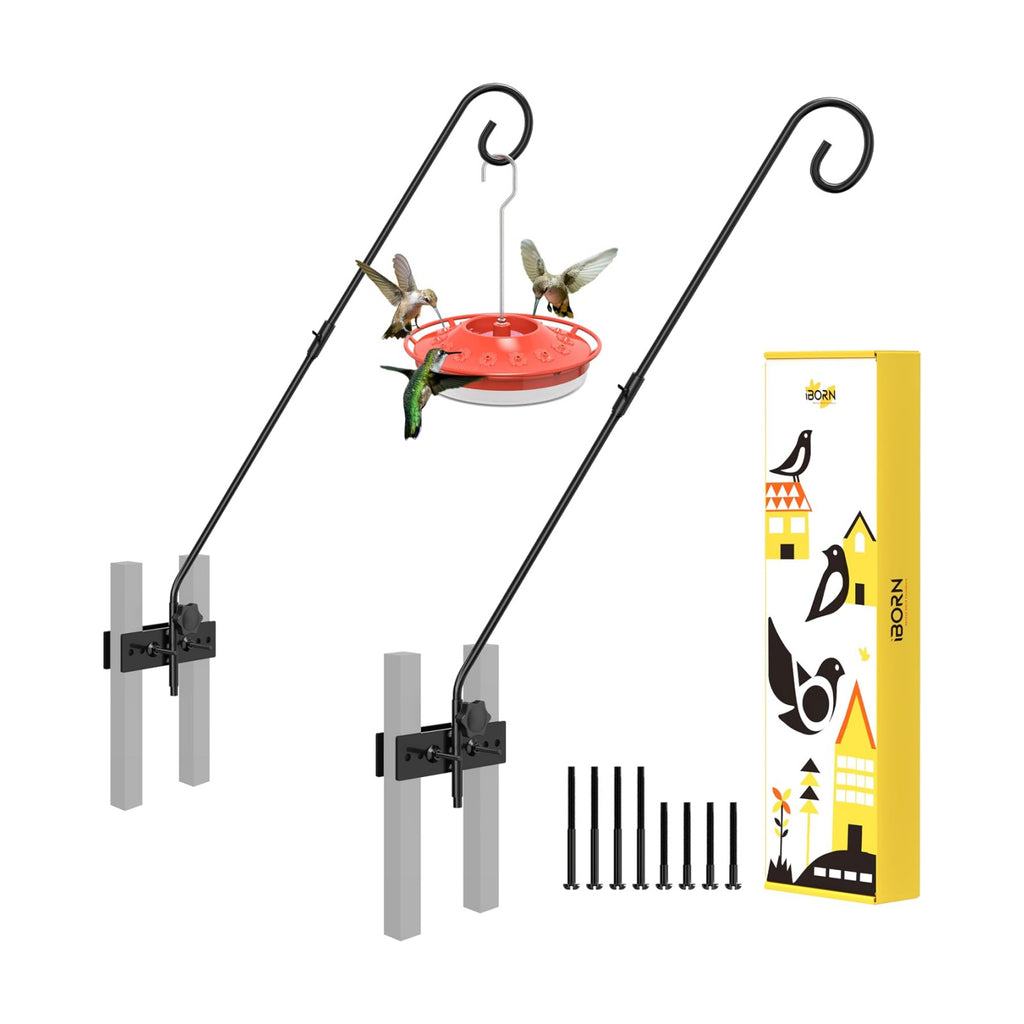 iBorn Fence Deck Hook Rail Heavy Duty Hummingbird Feeder Hanger 28 Inch Railing Hanging Hook for Bird Feeder, Suet