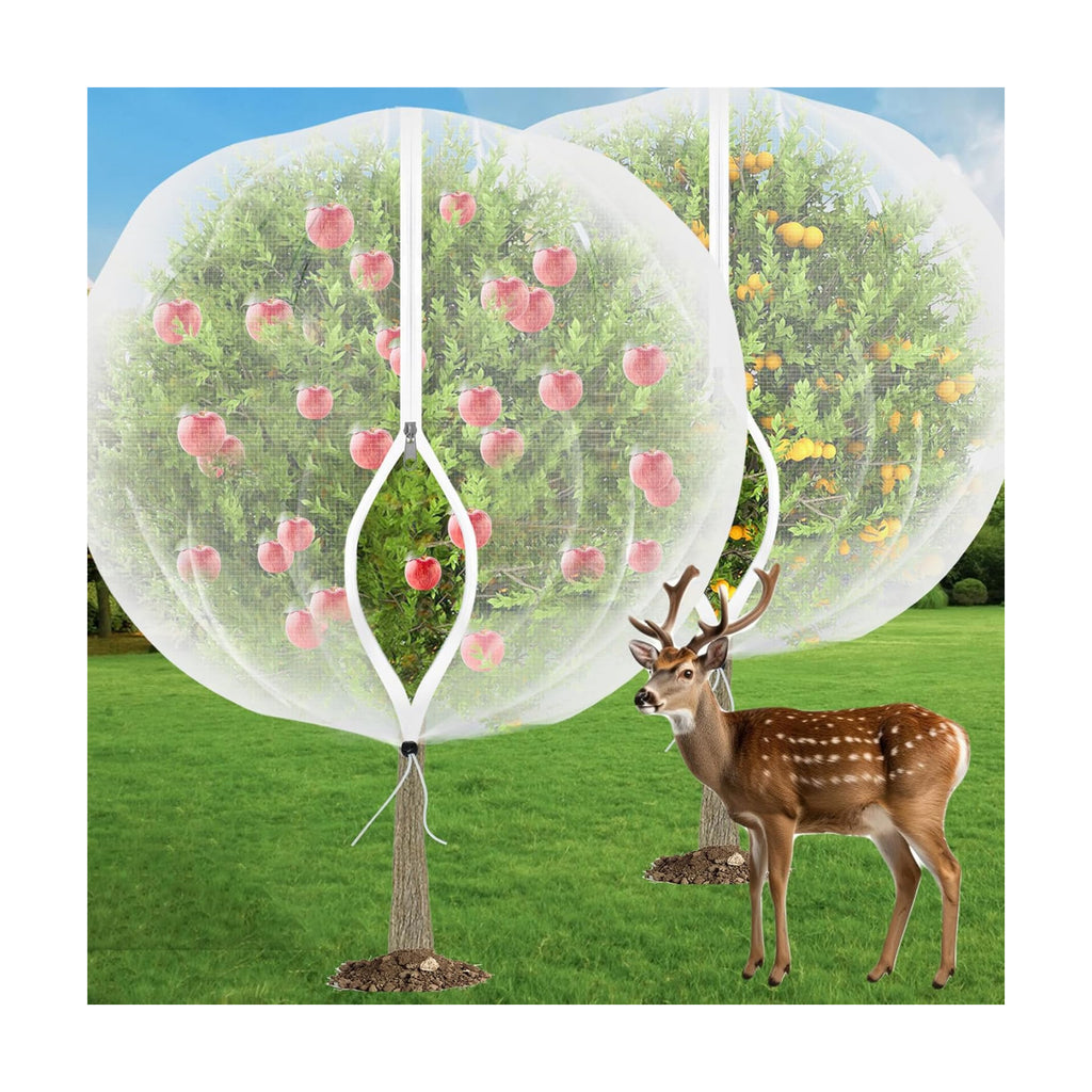 VITI Fruit Tree Netting for Cicadas - with 4Pcs 8Ftx5.3Ft Zipper&Drawstring Protection for Your Fruit Trees Garden Bird