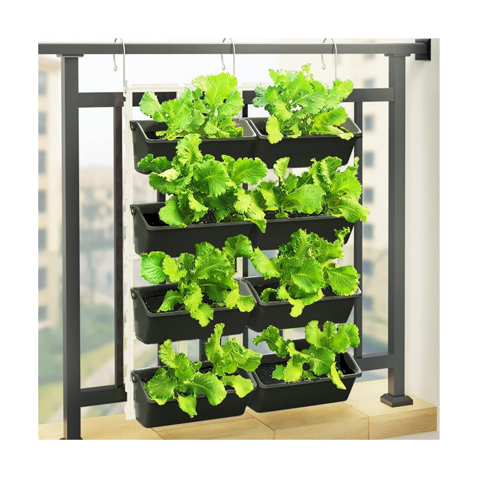 Vertical Garden Planter Wall Mounted Planter with 8 Pockets, Fence Planters for Outdoor, Home, Balcony Decor, Plant